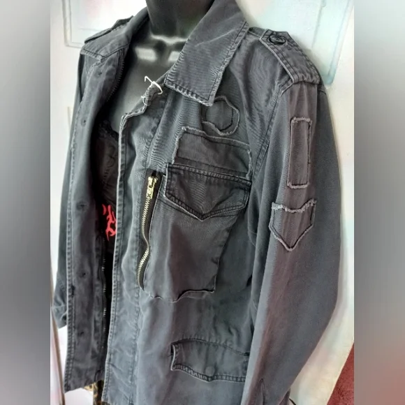 Vintage tripp nyc military goth super rare grey wash jacket! EUC! - Picture 1 of 9